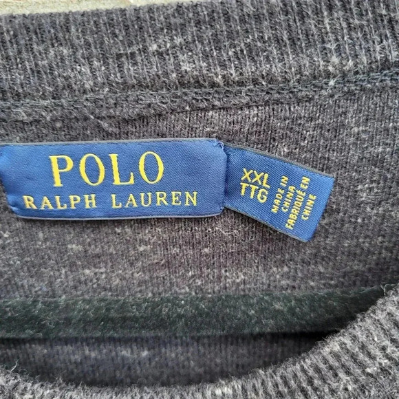 Polo Ralph Lauren Grey Sweater Men's Size XXL Crew Neck Pullover 100% Cotton - Picture 3 of 6
